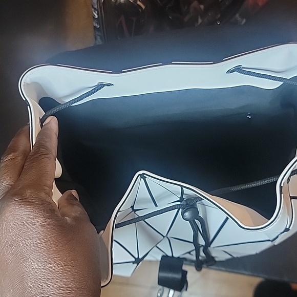 Two Bags White Drawstring Back Pack New Never used. And a black Faux ... - Picture 7 of 14